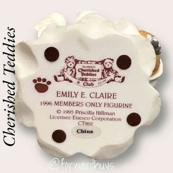 Cherished Teddies Club Figurine “Emily E. Claire” #CT962 - Picture 6 of 9